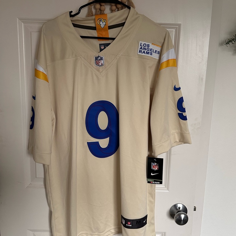 LA Rams stitched Matthew Stafford Bone colored jersey